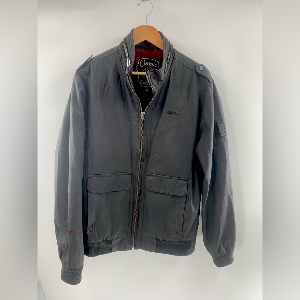 Electric Jacket Mens XL Gray Evolution Full Zip  Waxed Canvas